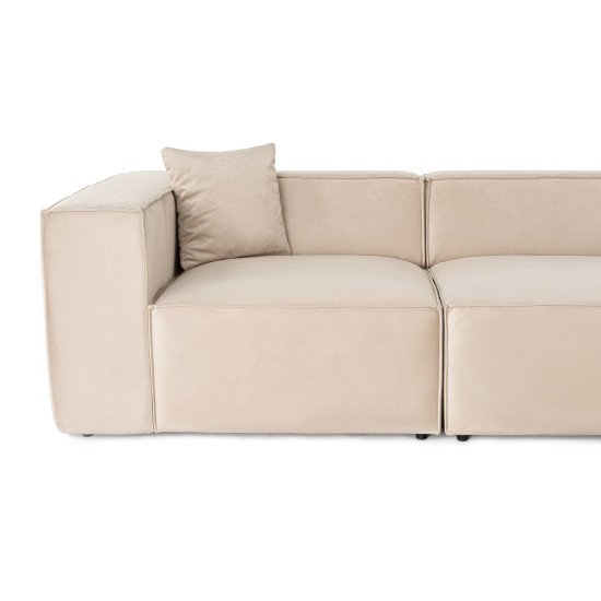 Διθέσιος Καναπές Lora - Χρώμα Cream - 220x180x65εκ Διθέσιος Καναπές Lora - Χρώμα Cream - 220x180x65εκ
