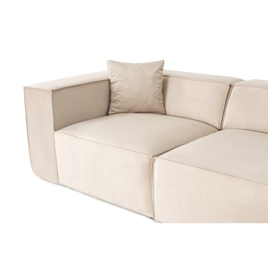 Διθέσιος Καναπές Lora - Χρώμα Cream - 220x180x65εκ Διθέσιος Καναπές Lora - Χρώμα Cream - 220x180x65εκ