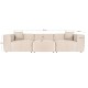 Τριθέσιος Καναπές Lora - Χρώμα Cream - 303x108x65εκ Τριθέσιος Καναπές Lora - Χρώμα Cream - 303x108x65εκ