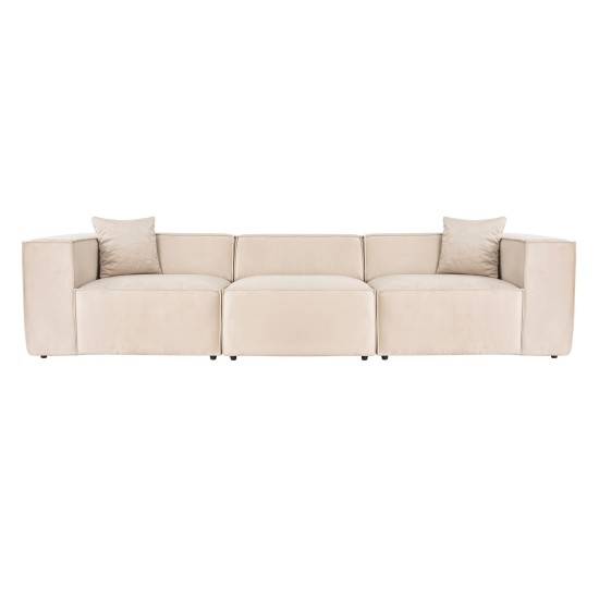 Τριθέσιος Καναπές Lora - Χρώμα Cream - 303x108x65εκ Τριθέσιος Καναπές Lora - Χρώμα Cream - 303x108x65εκ