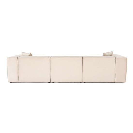 Τριθέσιος Καναπές Lora - Χρώμα Cream - 303x108x65εκ Τριθέσιος Καναπές Lora - Χρώμα Cream - 303x108x65εκ