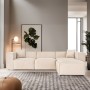 Corner Sofa Lora (L1-O1-1R-POUFFE ) - Cream Cream