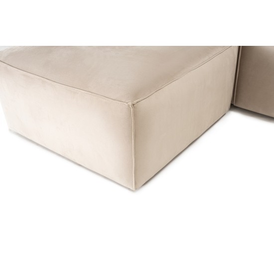 Corner Sofa Lora (L1-O1-1R-POUFFE ) - Cream Cream Corner Sofa Lora (L1-O1-1R-POUFFE ) - Cream Cream