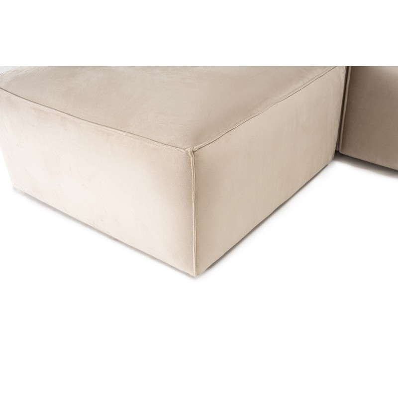 Corner Sofa Lora (L1-O1-1R-POUFFE ) - Cream Cream