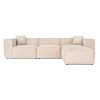 Corner Sofa Lora (L1-O1-1R-POUFFE ) - Cream Cream