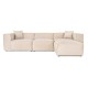 Corner Sofa Lora (L1-O1-1R-POUFFE ) - Cream Cream Corner Sofa Lora (L1-O1-1R-POUFFE ) - Cream Cream
