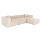 Corner Sofa Lora (L1-O1-1R-POUFFE ) - Cream Cream Corner Sofa Lora (L1-O1-1R-POUFFE ) - Cream Cream