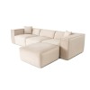 Corner Sofa Lora (L1-O1-1R-POUFFE ) - Cream Cream