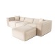Corner Sofa Lora (L1-O1-1R-POUFFE ) - Cream Cream Corner Sofa Lora (L1-O1-1R-POUFFE ) - Cream Cream