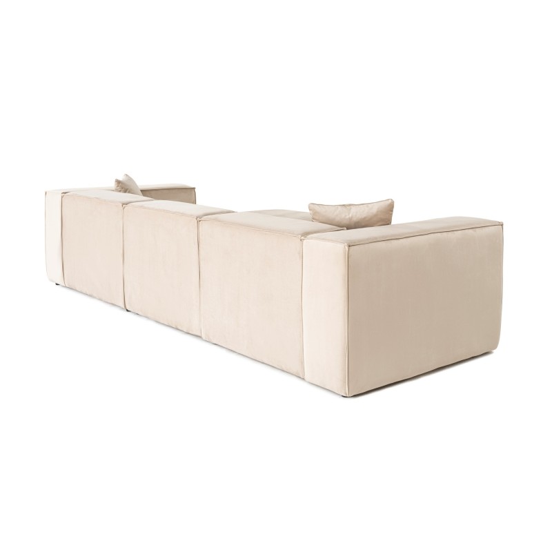 Corner Sofa Lora (L1-O1-1R-POUFFE ) - Cream Cream