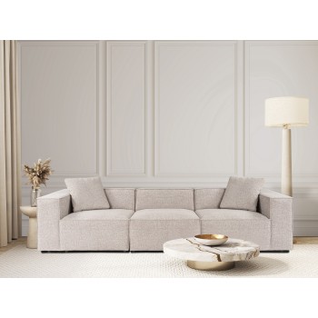 Τριθέσιος Καναπές Lora - Χρώμα Μόκα - 303x108x65εκ