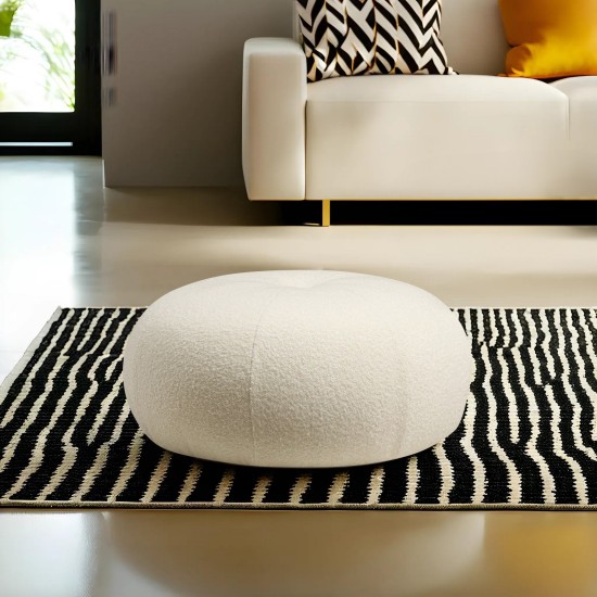 Atelier del Sofa Pouffe Tina - Bouclet White Bouclet White