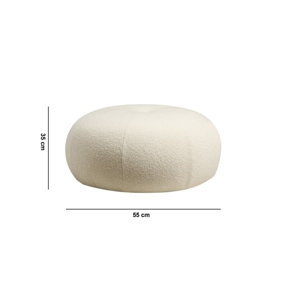 Atelier del Sofa Pouffe Tina - Bouclet White Bouclet White