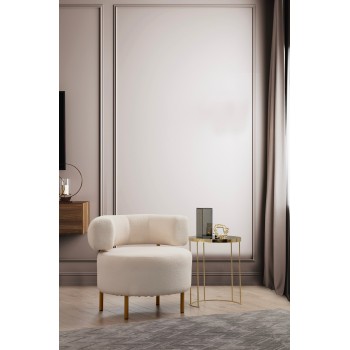 Wing Chair River Round - White White