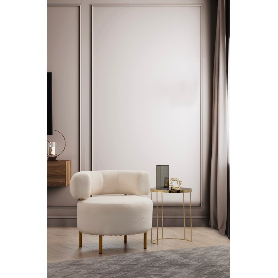 Wing Chair River Round - White White Atelier del Sofa Wing Chair River Round - White White