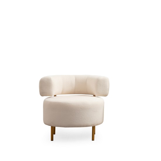 Wing Chair River Round - White White Atelier del Sofa Wing Chair River Round - White White