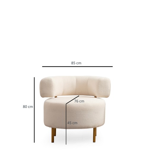 Wing Chair River Round - White White Atelier del Sofa Wing Chair River Round - White White