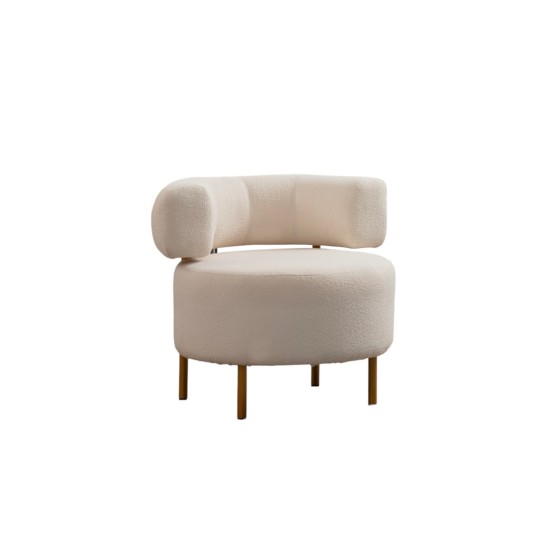 Wing Chair River Round - White White Atelier del Sofa Wing Chair River Round - White White