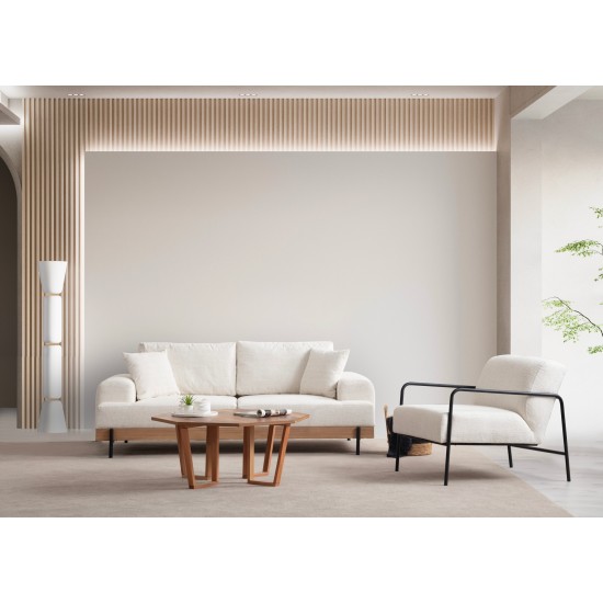 3-Seat Sofa Eti Oak 3 Seater - White White Atelier del Sofa 3-Seat Sofa Eti Oak 3 Seater - White White