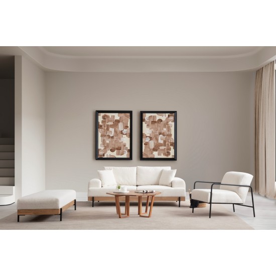 3-Seat Sofa Eti Oak 3 Seater - White White Atelier del Sofa 3-Seat Sofa Eti Oak 3 Seater - White White