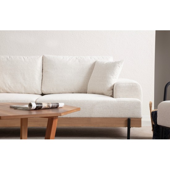 3-Seat Sofa Eti Oak 3 Seater - White White Atelier del Sofa 3-Seat Sofa Eti Oak 3 Seater - White White