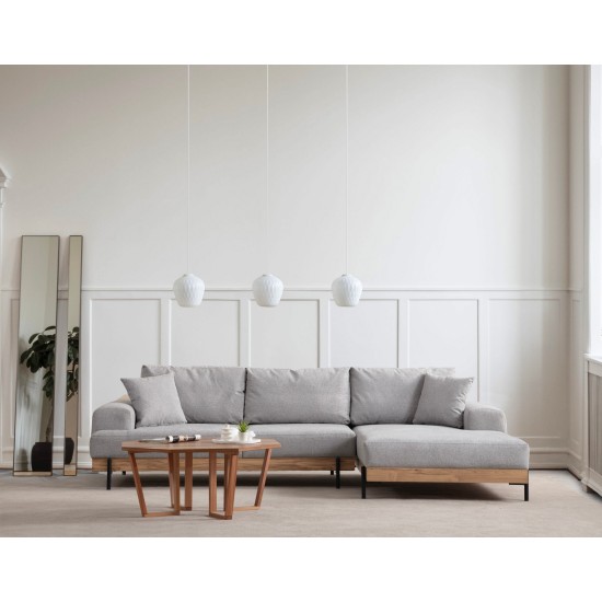 Corner Sofa Eti Oak Right - Grey Grey Corner Sofa Eti Oak Right - Grey Grey