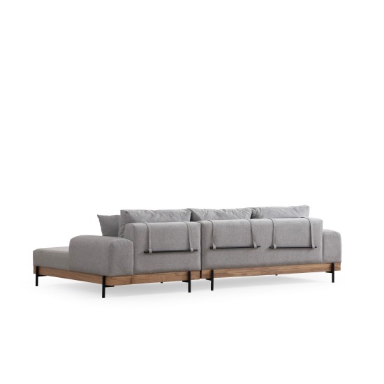 Corner Sofa Eti Oak Right - Grey Grey Corner Sofa Eti Oak Right - Grey Grey