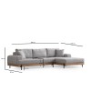 Corner Sofa Eti Oak Right - Grey Grey