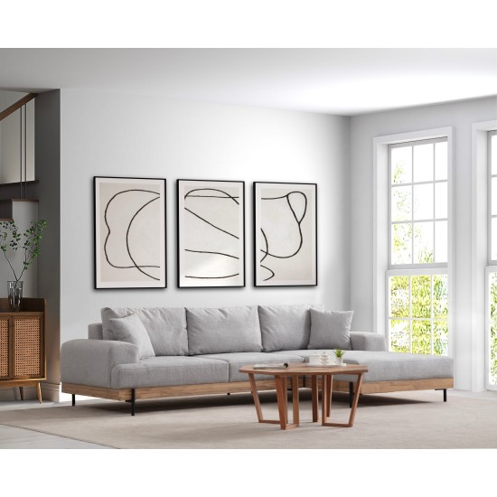 Corner Sofa Eti Oak Right - Grey Grey Corner Sofa Eti Oak Right - Grey Grey