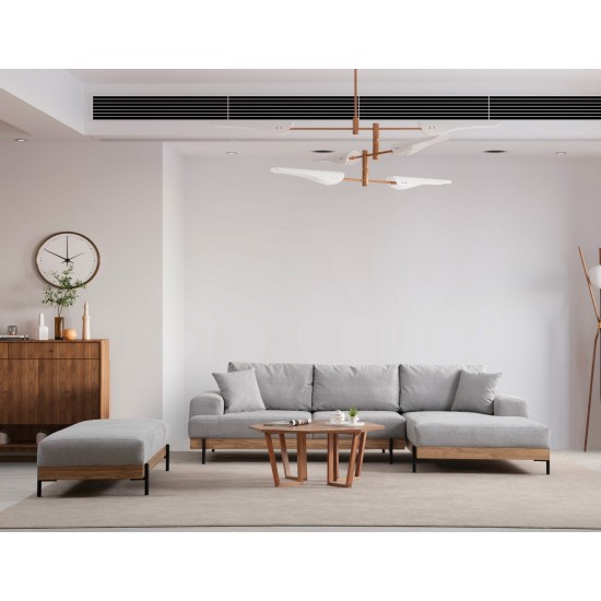Corner Sofa Eti Oak Right - Grey Grey Corner Sofa Eti Oak Right - Grey Grey