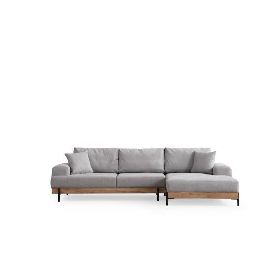 Corner Sofa Eti Oak Right - Grey Grey Corner Sofa Eti Oak Right - Grey Grey