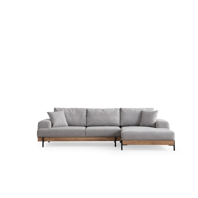 Corner Sofa Eti Oak Right - Grey Grey