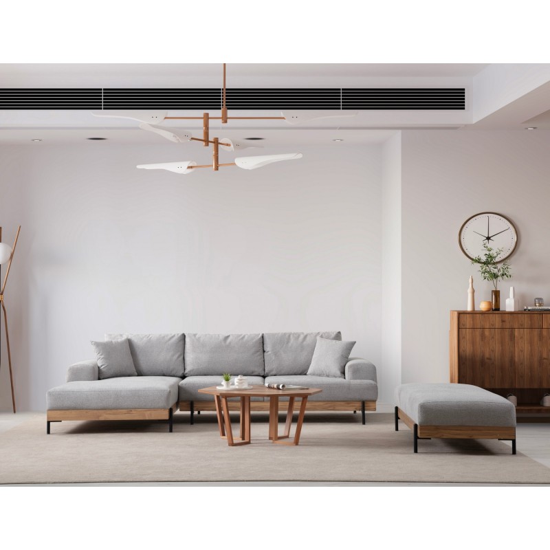 Corner Sofa Eti Oak Left - Grey Grey