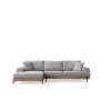 Corner Sofa Eti Oak Left - Grey Grey