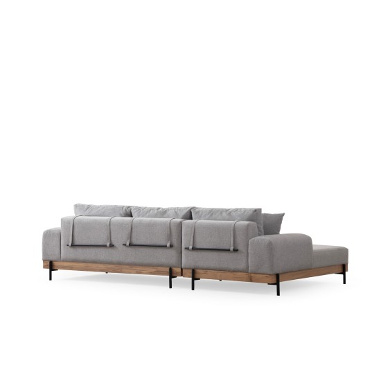 Corner Sofa Eti Oak Left - Grey Grey