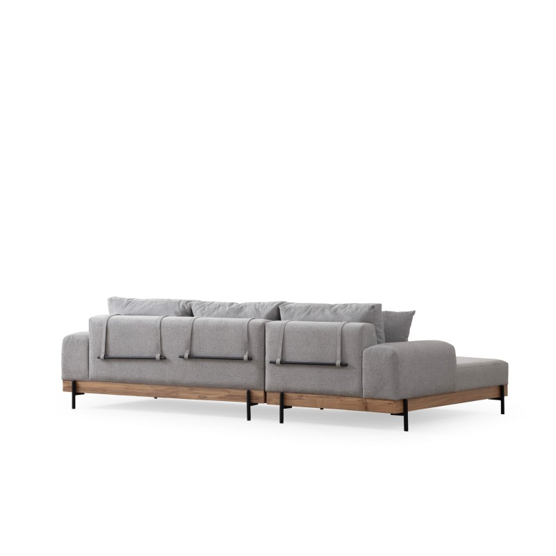 Corner Sofa Eti Oak Left - Grey Grey