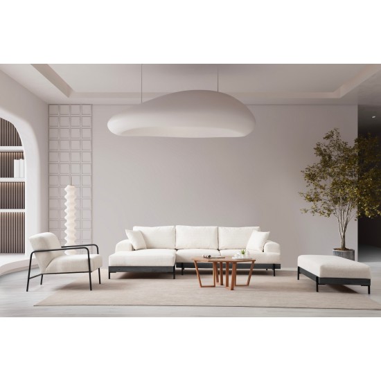 Corner Sofa Eti Black Left - White White Corner Sofa Eti Black Left - White White