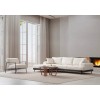 Corner Sofa Eti Black Left - White White