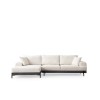 Corner Sofa Eti Black Left - White White