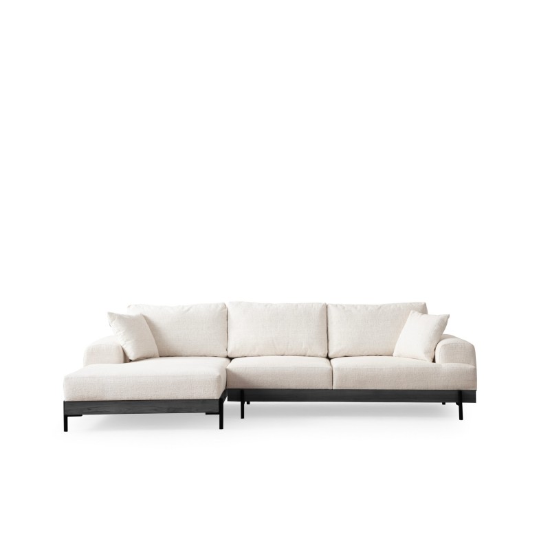 Corner Sofa Eti Black Left - White White