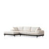 Corner Sofa Eti Black Left - White White