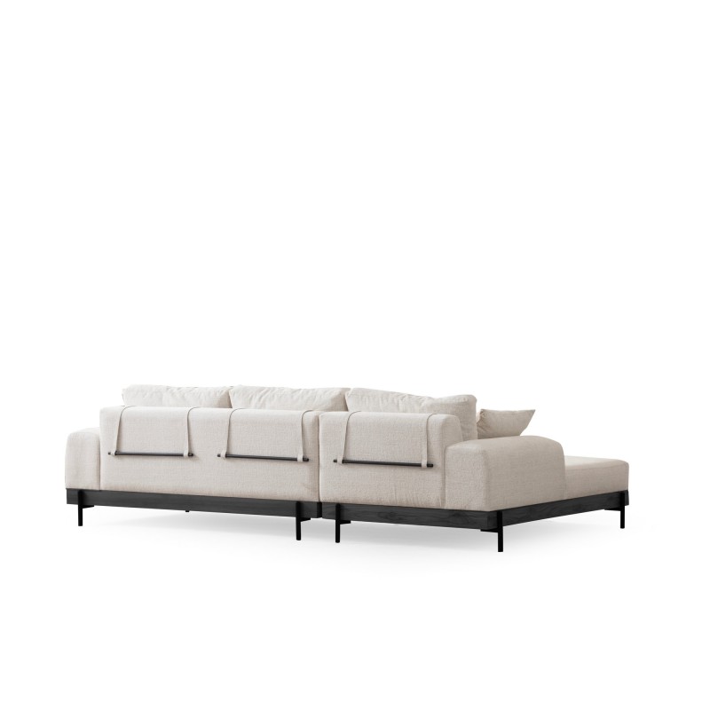 Corner Sofa Eti Black Left - White White