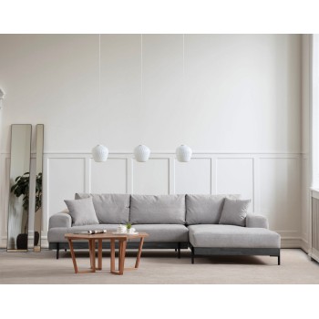 Corner Sofa Eti Black Right - Grey Grey