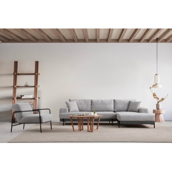 Corner Sofa Eti Black Right - Grey Grey