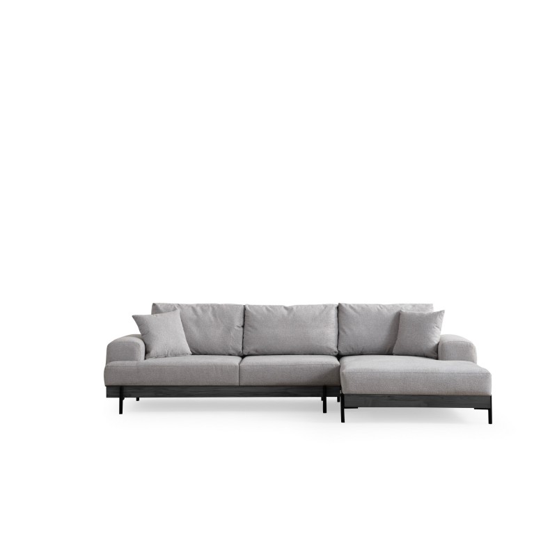 Corner Sofa Eti Black Right - Grey Grey