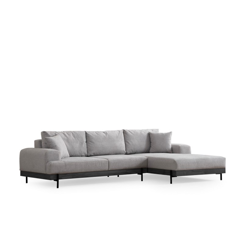 Corner Sofa Eti Black Right - Grey Grey
