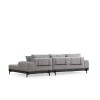 Corner Sofa Eti Black Right - Grey Grey