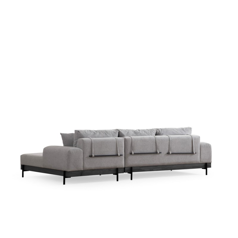 Corner Sofa Eti Black Right - Grey Grey
