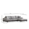 Corner Sofa Eti Black Right - Grey Grey