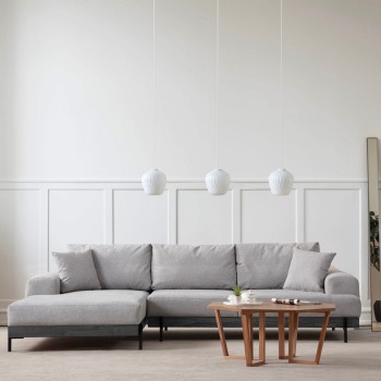 Corner Sofa Eti Black Left - Grey Grey